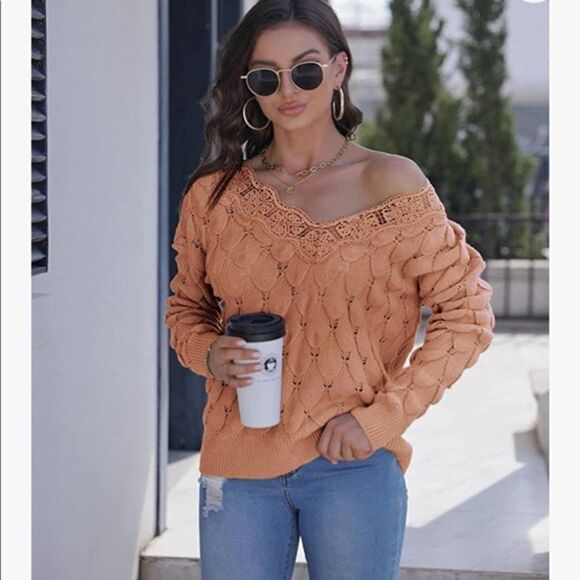 NEW Lace Knit Pullover Sweater - Picture 1 of 9